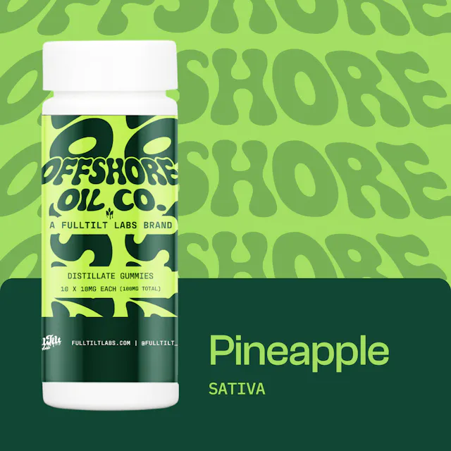 Offshore Oil Co. Distillate Gummies Pineapple 10pk/100mg (sativa, 2.8g)