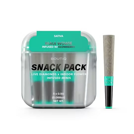 Boutiq Maui Wowie x Glowberry 5pk 2.5g Snack Pack Diamond Infused Pre-Rolls