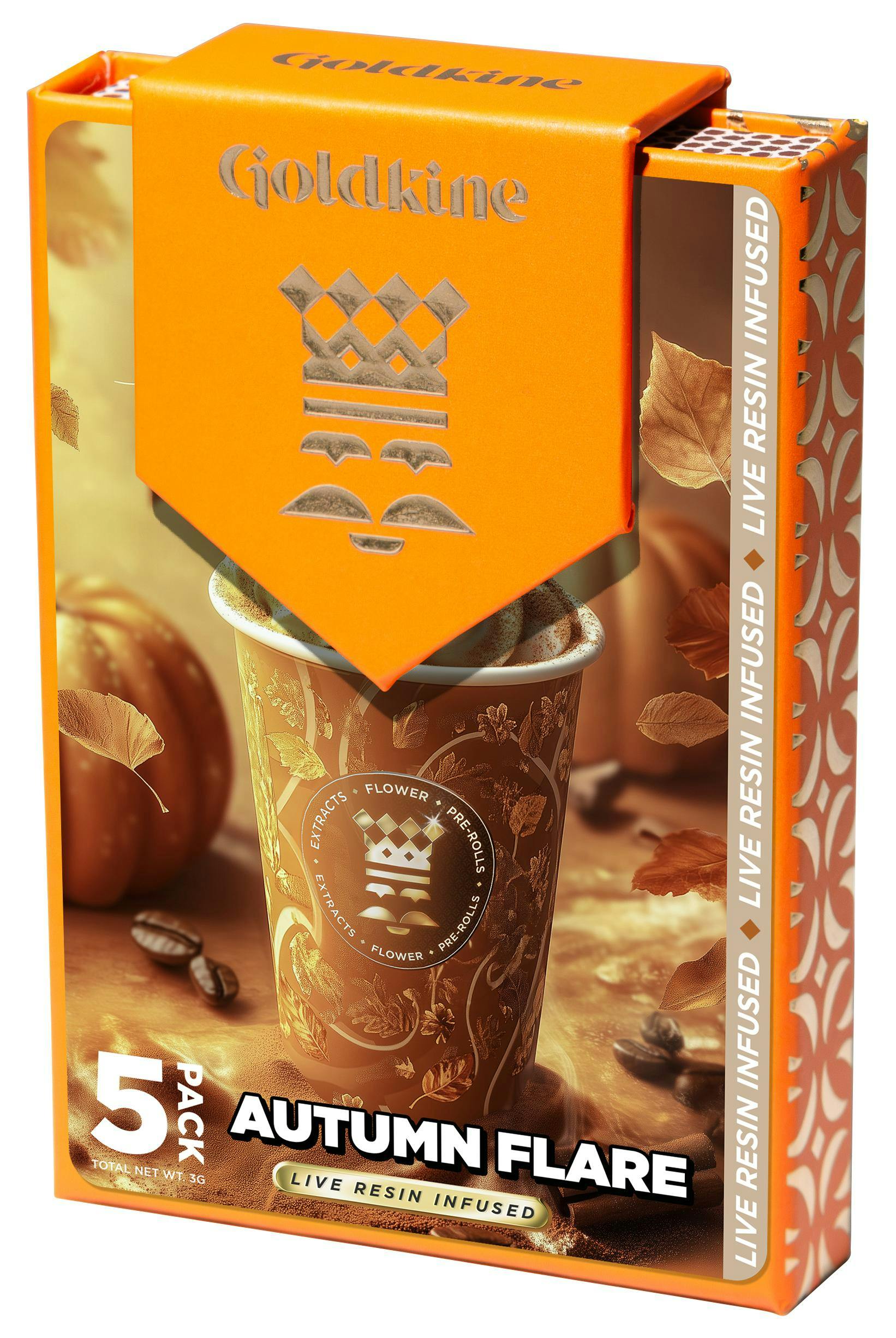 Goldkine | Glitter Bomb | Infused Pre-roll Pack | 0.6g x 5 (3g) | Indica