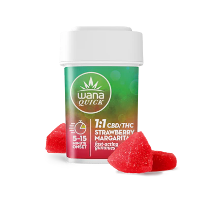 Quick Strawberry Margarita 1:1 CBD/THC Gummies [10 pack] | 200mg