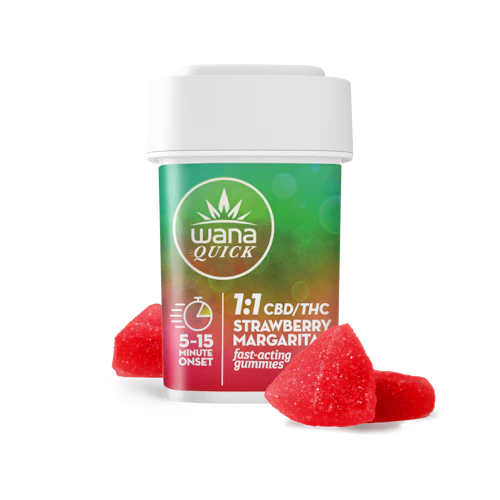 Quick Strawberry Margarita 1:1 CBD/THC Gummies [10 pack] | 200mg