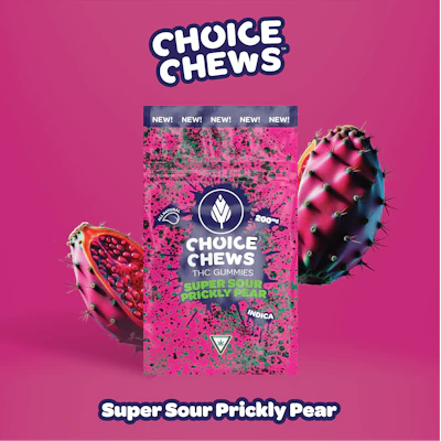 Choice Chews - 200mg Gummies - Super Sour Prickly Pear (Indica)
