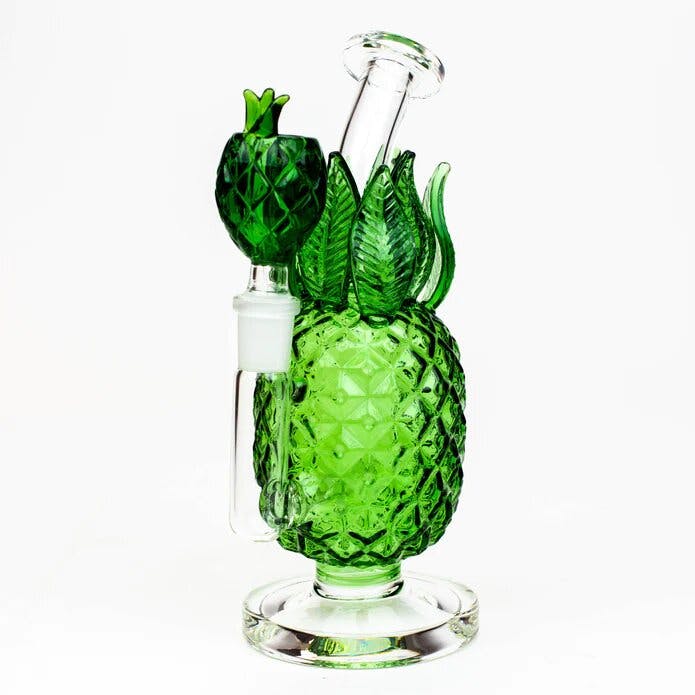 One - 7.5" Pineapple Glass Water Bong - Green