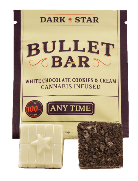 Product Bullet Bar | White Chocolate Cookies & Cream Anytime (H) | 100mg THC | Dark Star