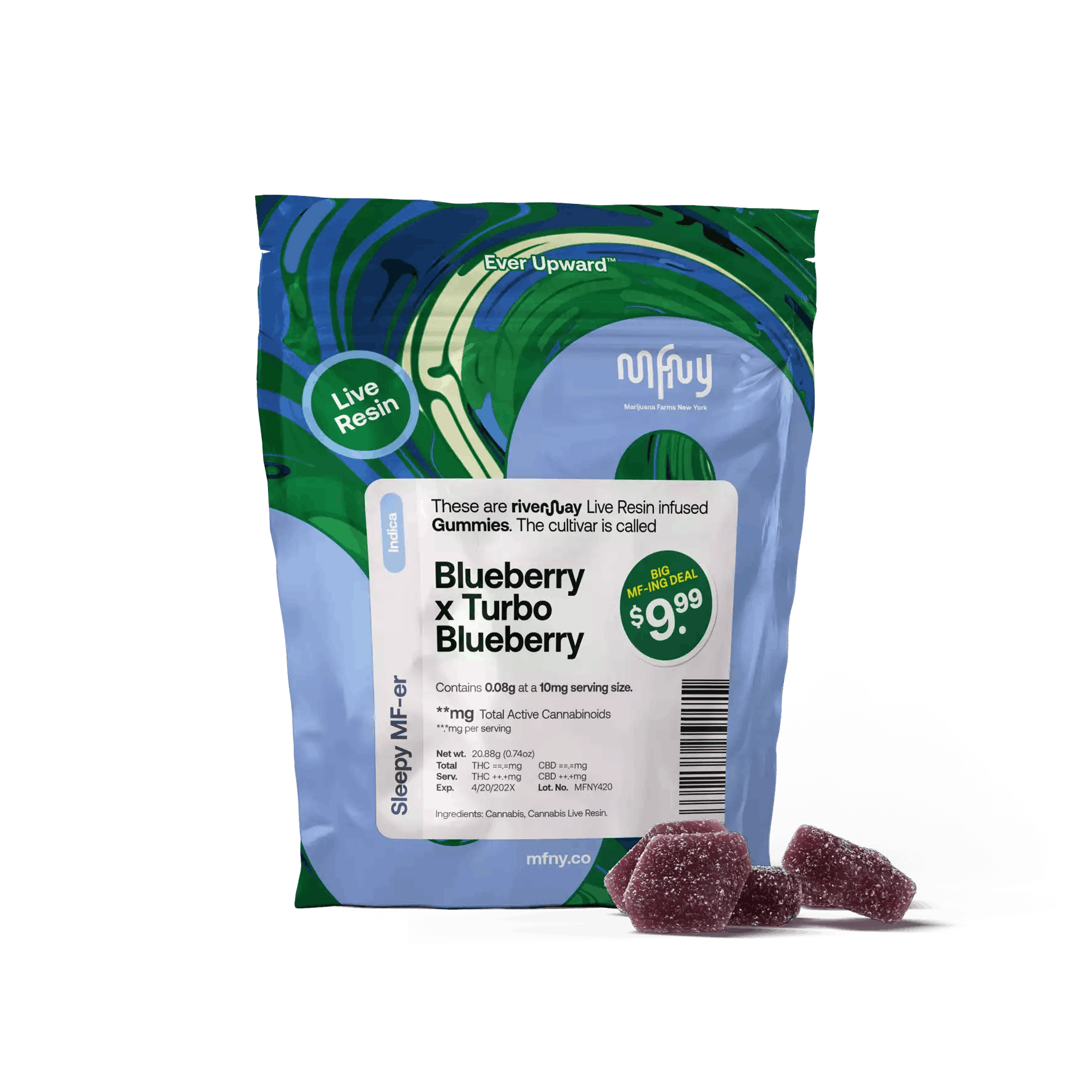 Blueberry x Turbo Blueberry Live Resin Gummies • 8 Pack | 80mg by