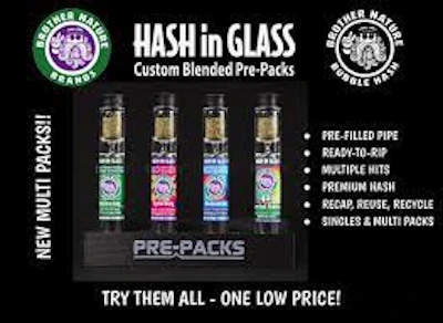 Brother Nature - 3-Pack .5g Bubble Hash Infused Prerolls - Flight Pack