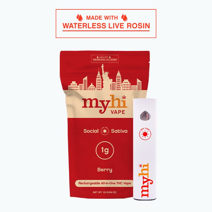 Berry Social Sativa - Waterless Live Rosin AIO Disposable Vape - 1g