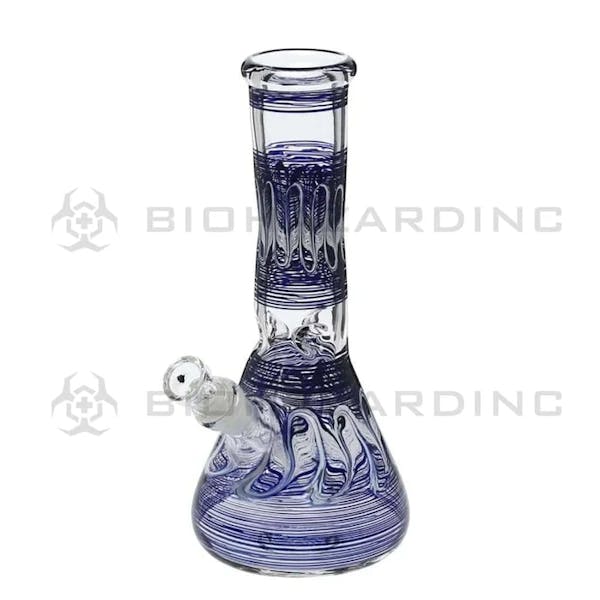 10" Artistic Beaker Water Pipe - Blue & White