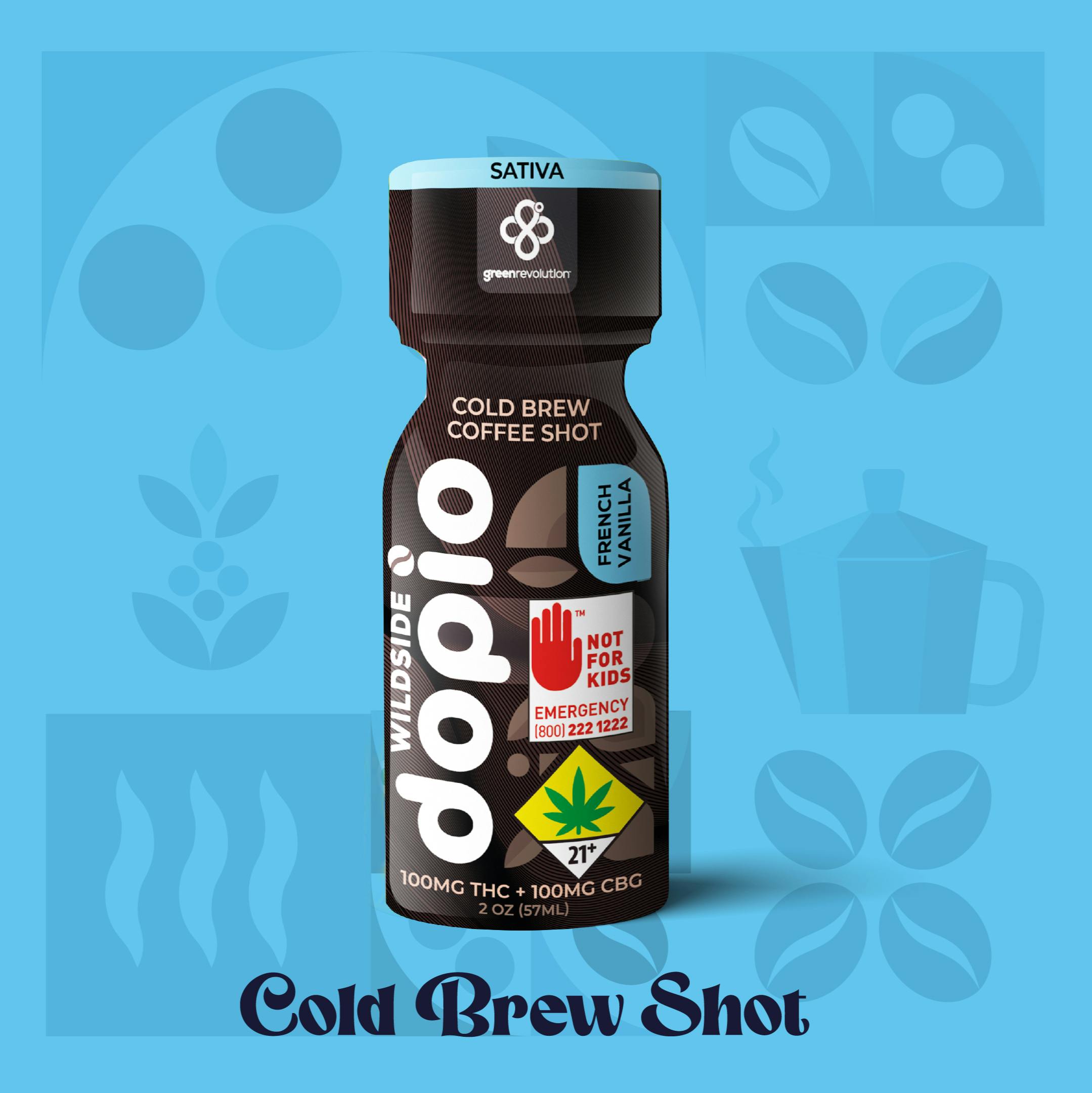 Green Revolution French Vanilla 1:1 THC:CBG 100mg Dopio Cold Brew Shot
