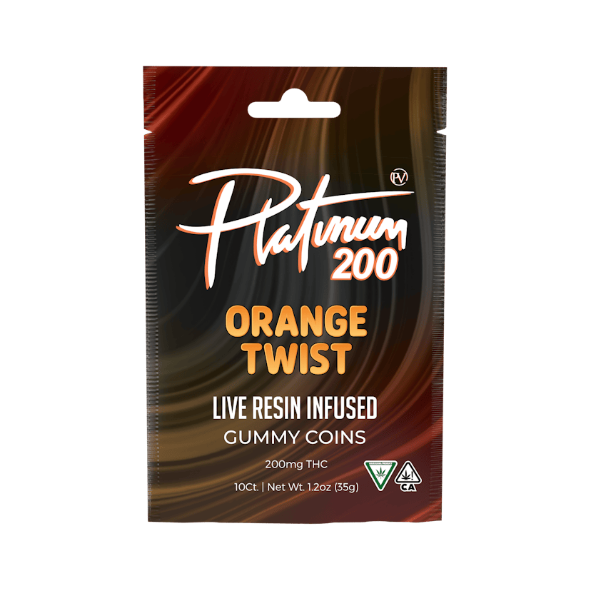 Platinum Vape | 200mg Live Resin Gummies | Orange Twist
