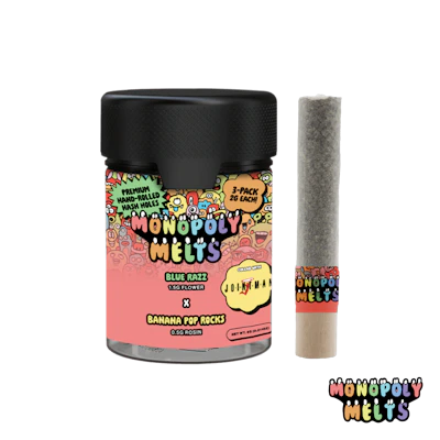 Monopoly Melts x GT x Gans - 3-Pack 2g Hash Rosin Infused Donuts - Pink Panther x Banana Pop Rocks - PRE_ROLLS by Monopoly Melts at King of Budz