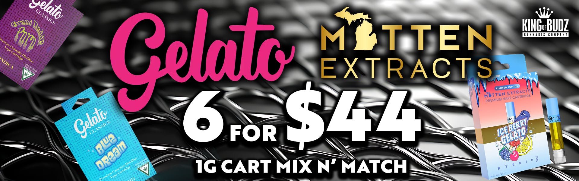 Mitten + Gelato 1g Carts 6/$44