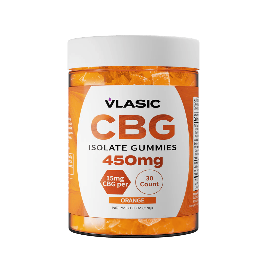 Orange - CBG Isolate Gummies | 30 count, 450mg by Vlasic Labs