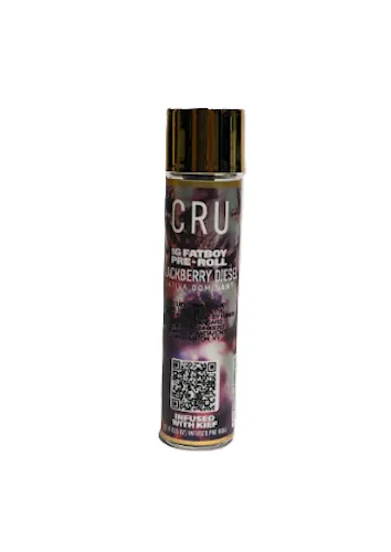 CRU Cannabis Blackberry Diesel Fatboy Infused Preroll 1g-active