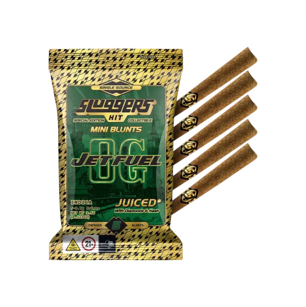Sluggers Jet Fuel OG 5pk 3.5g Diamond Hash Infused Blunts