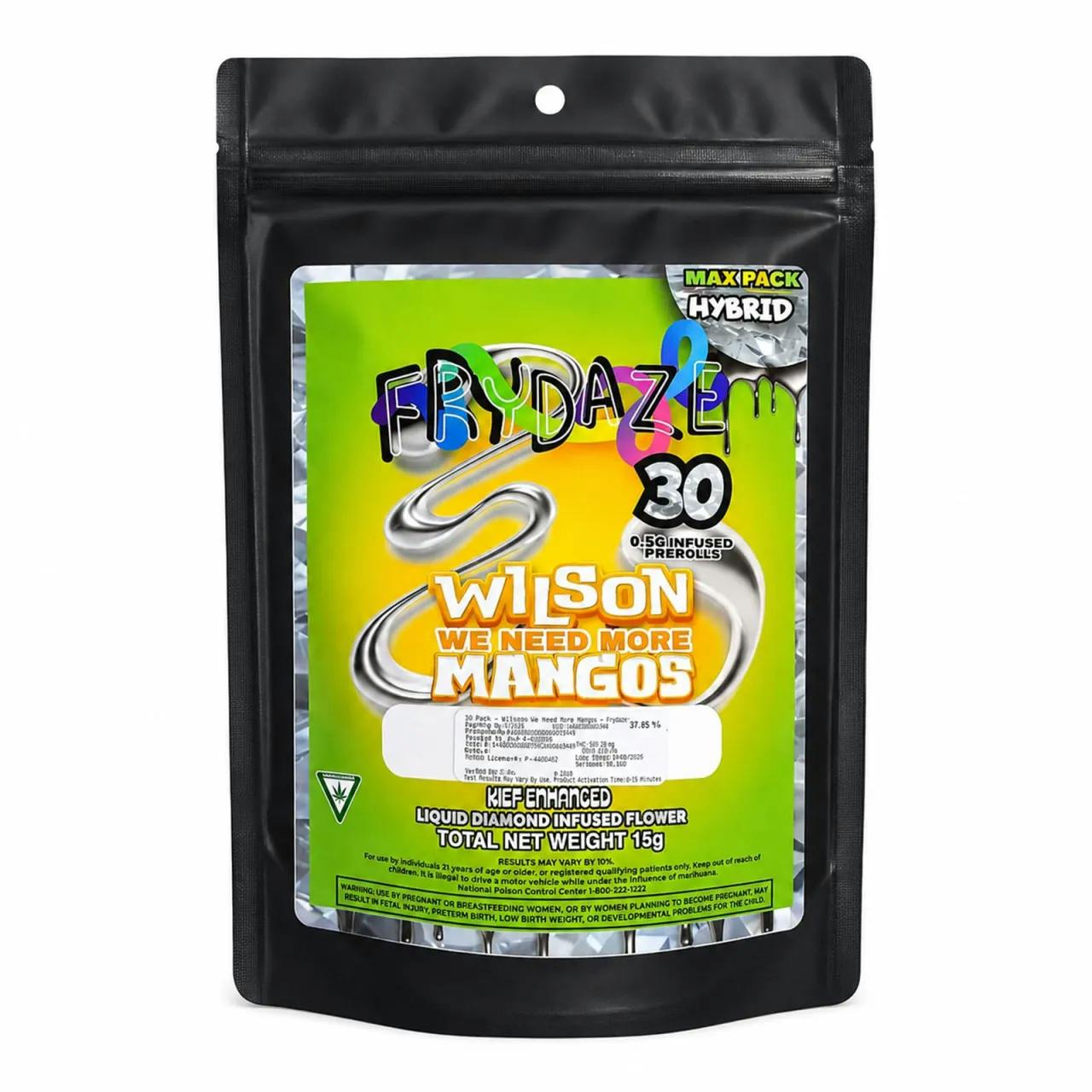 Frydaze - 30-Pack .5g Infused Prerolls - Wilson We Need More Mango