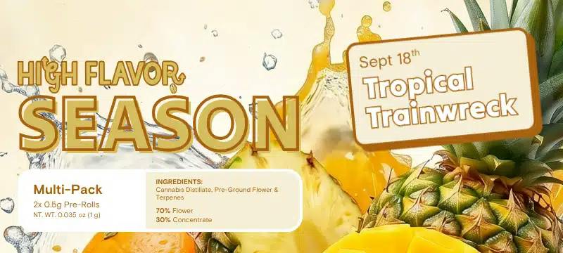 High Flavor Tropical Trainwreck Infused Pre-Rolls Available 9/18