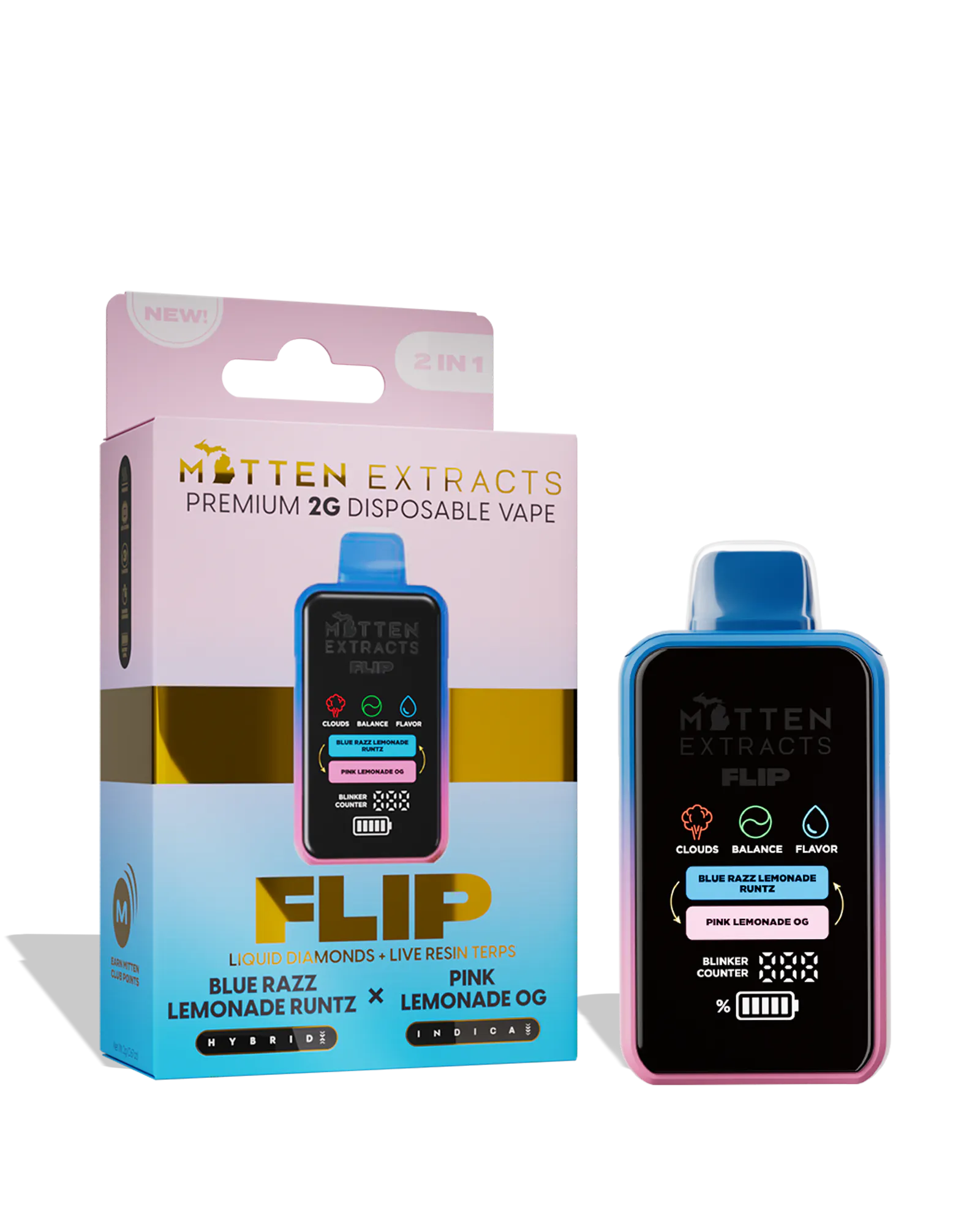 BLUE RAZZ LEMONADE RUNTZ X PINK LEMONADE OG FLIP DISPOSABLE CART