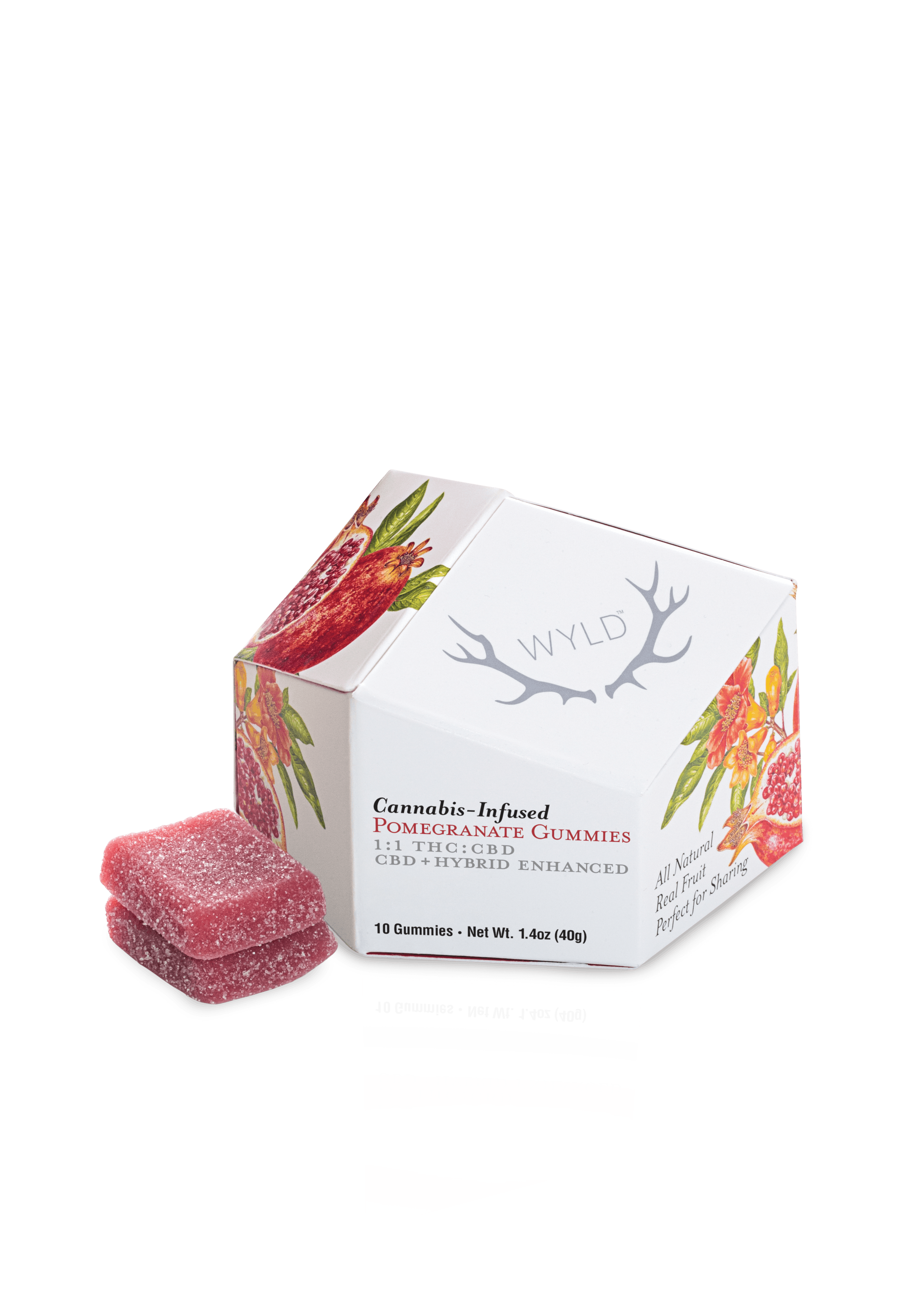 Wyld | 100mg THC / 100mg CBD Gummy | Pomegranate (Hybrid)