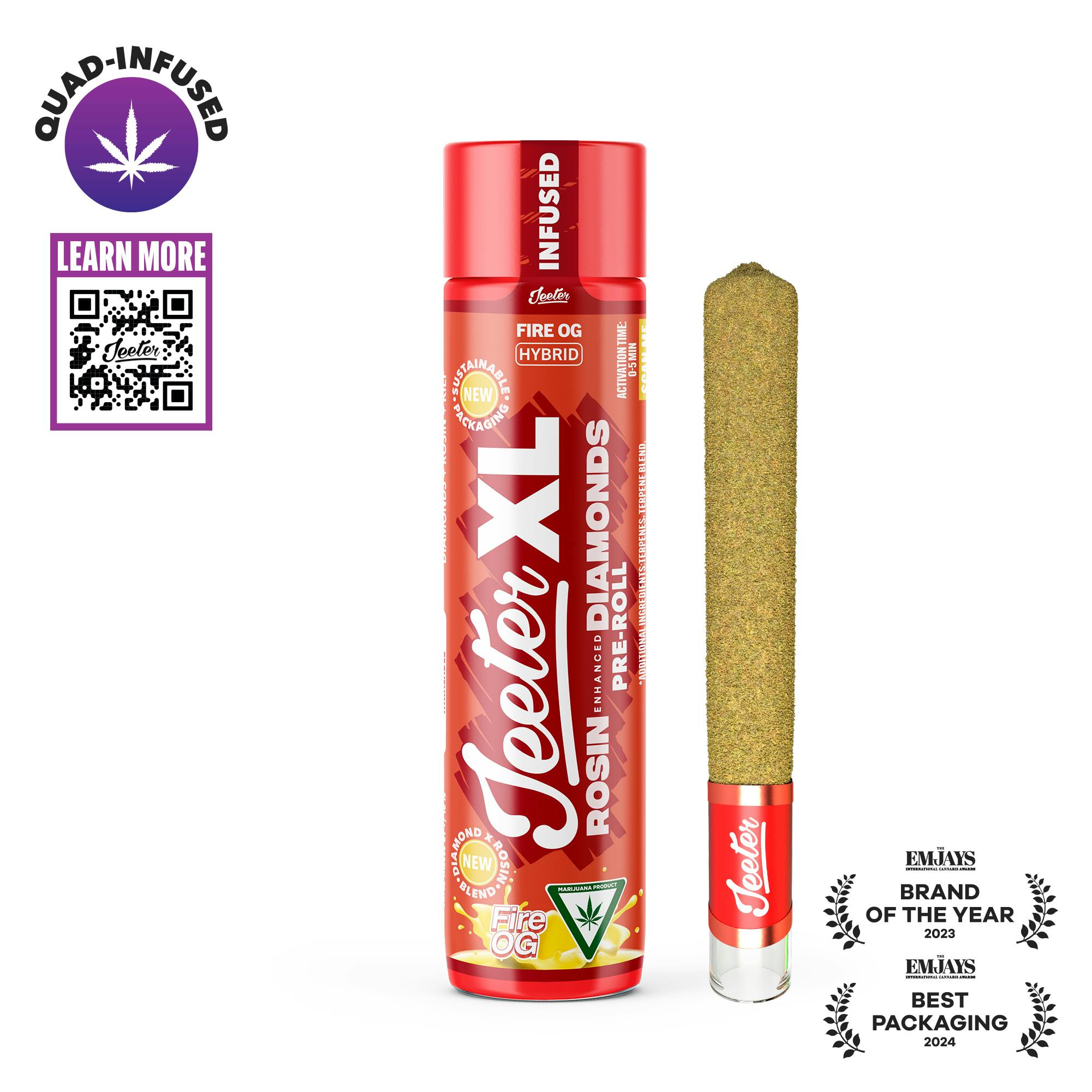 Jeeter - 2g Quad Infused Preroll - Fire OG