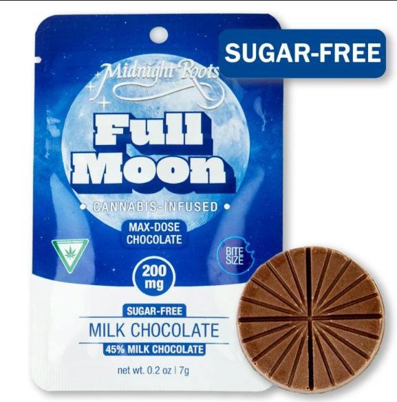 Midnight Roots - Sugar Free Milk Chocolate Full Moon 200mg Chocolate Edible