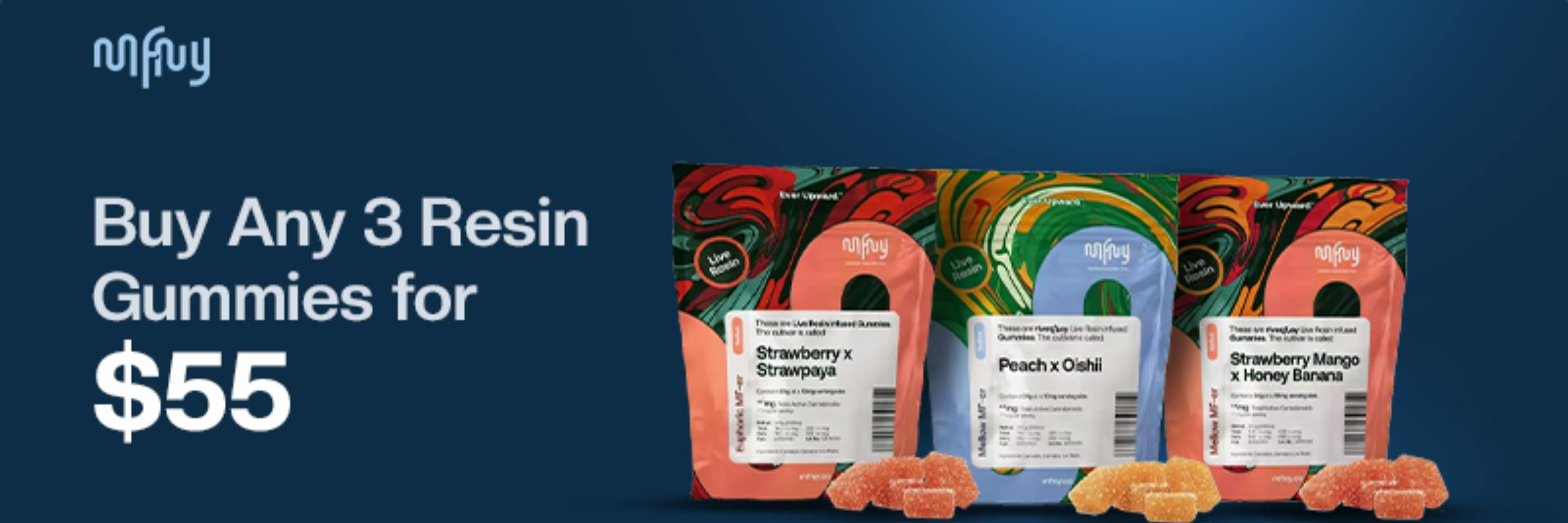 MFNY Buy Any 3 Resin Gummies for $55