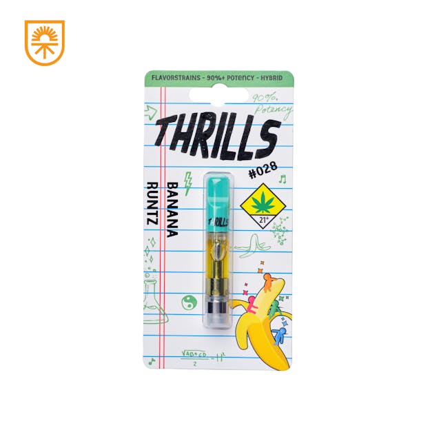Thrills' strain vapes captivate the essence of each cannabis strain's vibrant personality, inviting you into a world of thrilling flavors and potent highs. Crafted with unwavering quality, each puff promises an exhilarating journey, embracing the unique essence of every strain.