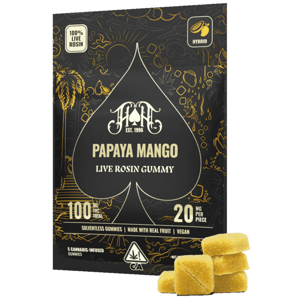 Heavy Hitters | Papaya Mango | Live Rosin Gummies | 100mg