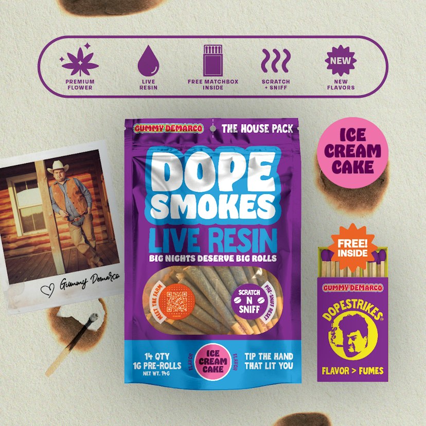 DOPE SMOKES | Ice Cream Cake | 1g Live Resin Infused Pre-Rolls | 14ct
