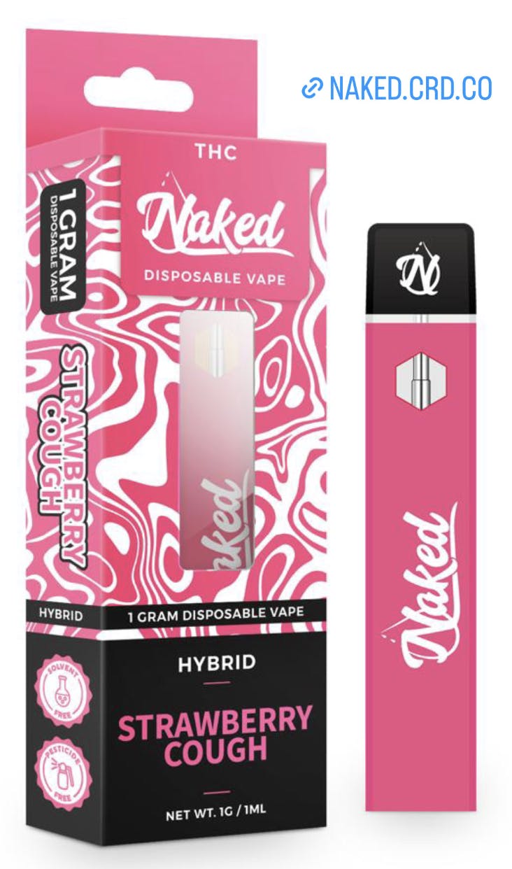Product: Naked Extracts | Disposable Vape - Strawberry Cough - 1g