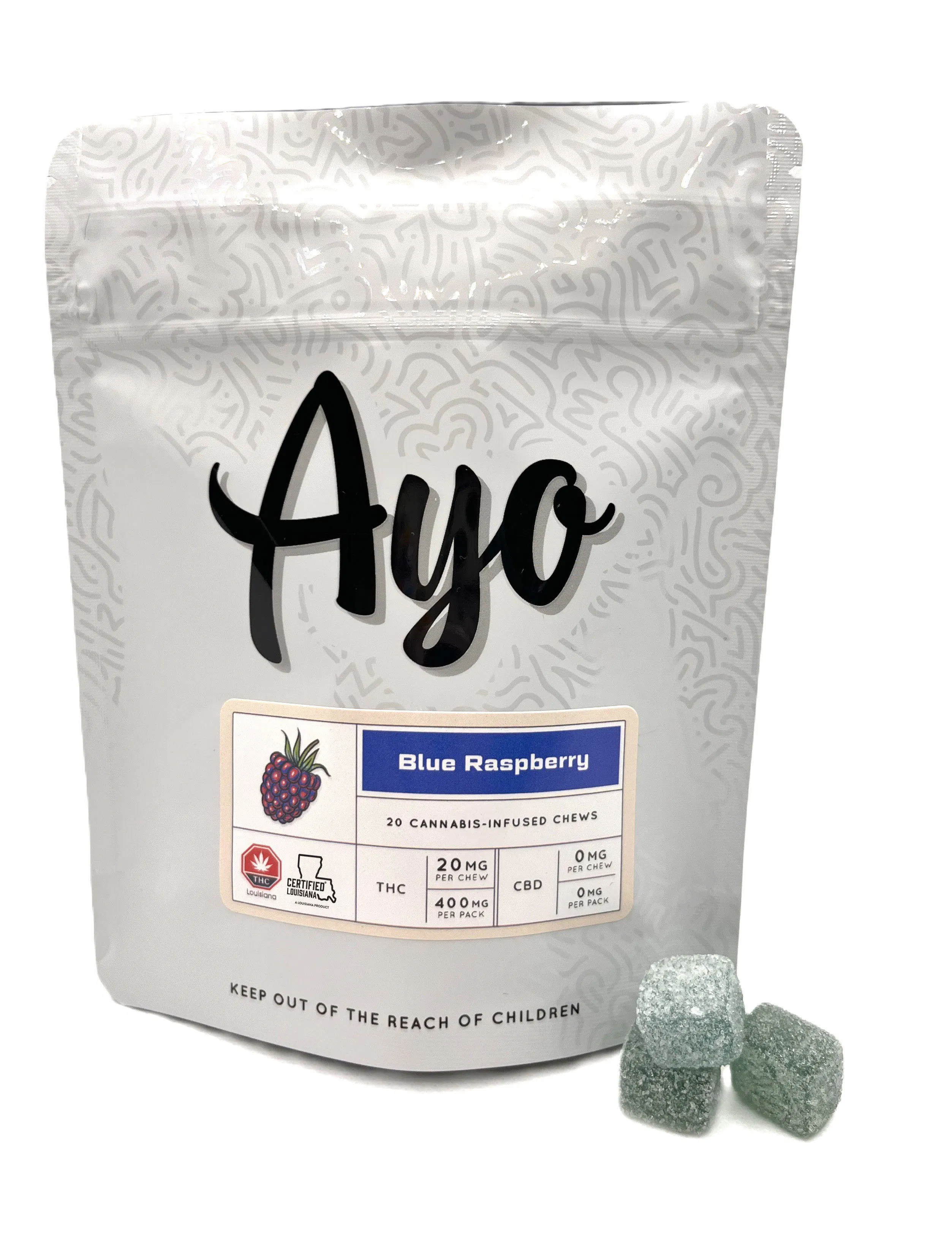 Ayo: Gummies | Blue Raspberry Blend | 400mg | 20pk | GDF - Sulphur