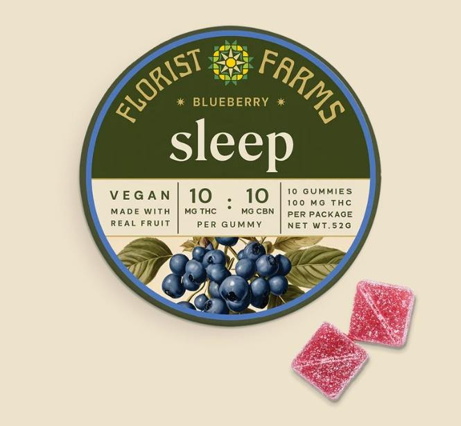 Florist Farms Edible Gummies Blueberry 1:1 (THC:CBN) 10pk