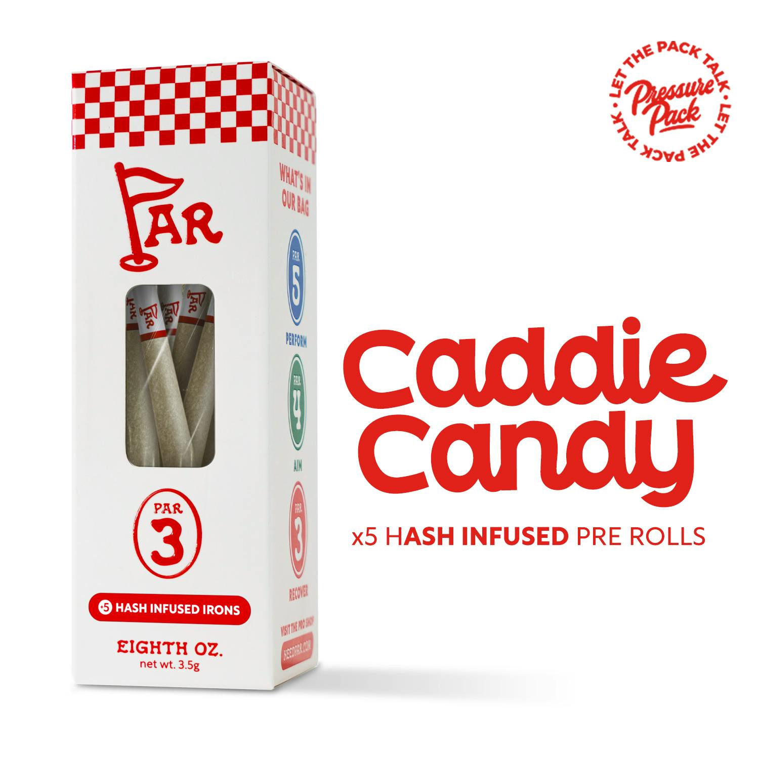 PAR x Pressure Pack - 5-Pack .7g Hash Infused Prerolls - Caddie Candy