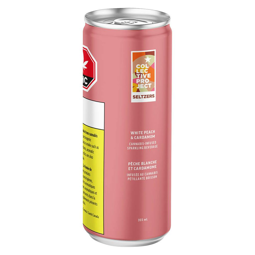 Collective project - white peach & cardamom sparkling botanical water - 355ml-0