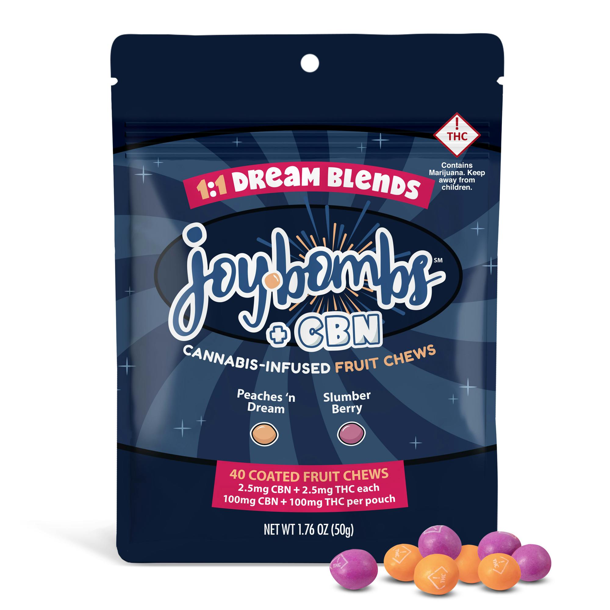 Photo of Joy Bombs THC + CBN 1:1 Dream Blends (40pk / 100mg THC)