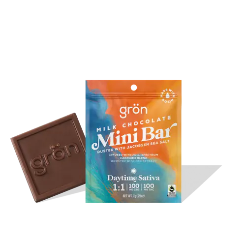 1:1 Milk Chocolate Mini Bar – Daytime Sativa – CBG/THC-1