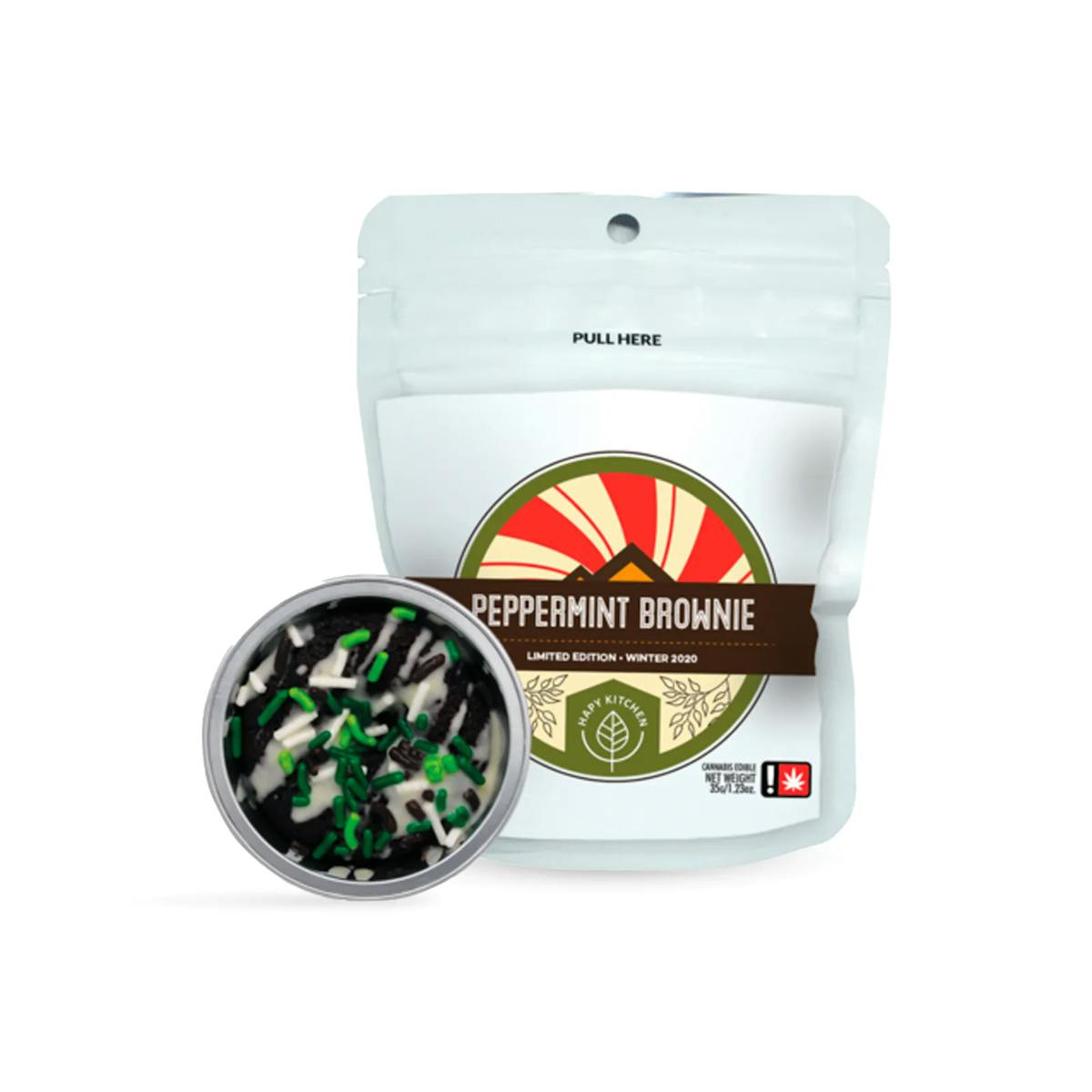 Photo of Hapy Kitchen 100mg 1:1 THC:CBN PEPPERMINT BROWNIE Single