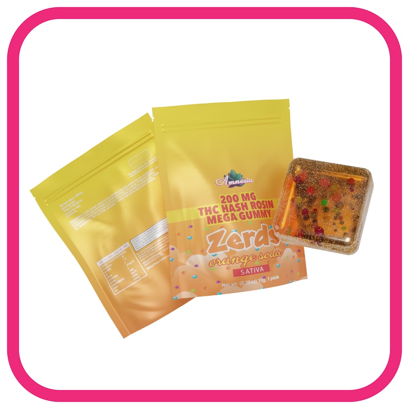 Zerds | 200mg Hash Rosin Single Gummy | Orange Soda