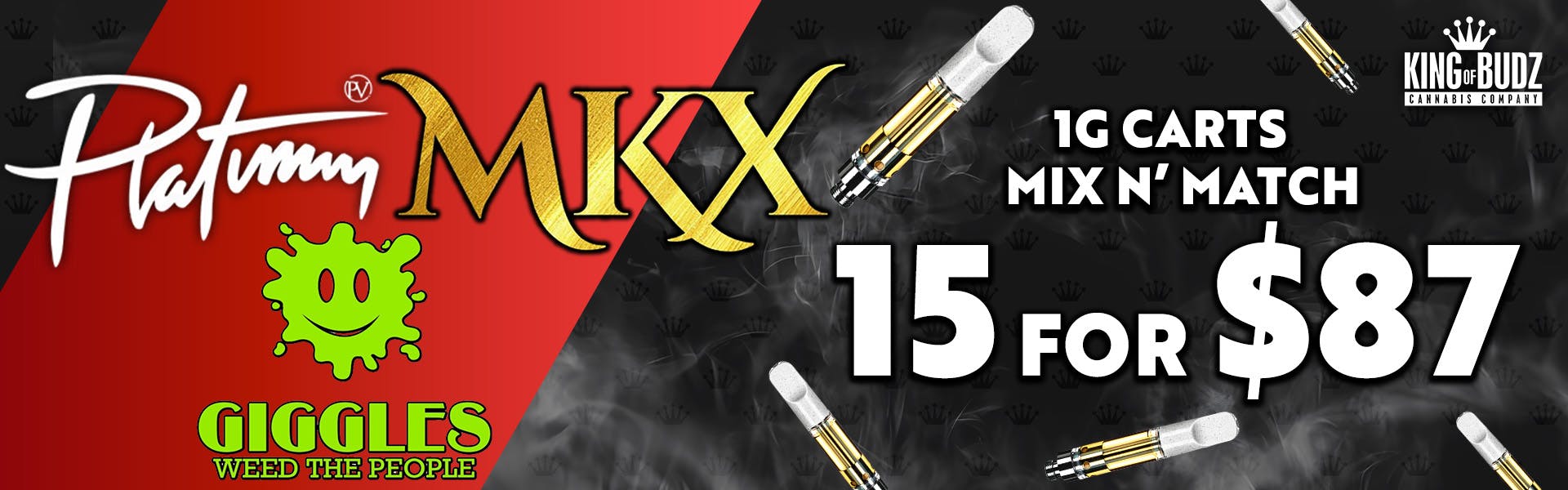 Platinum Vape + MKX + Giggles 15/$87