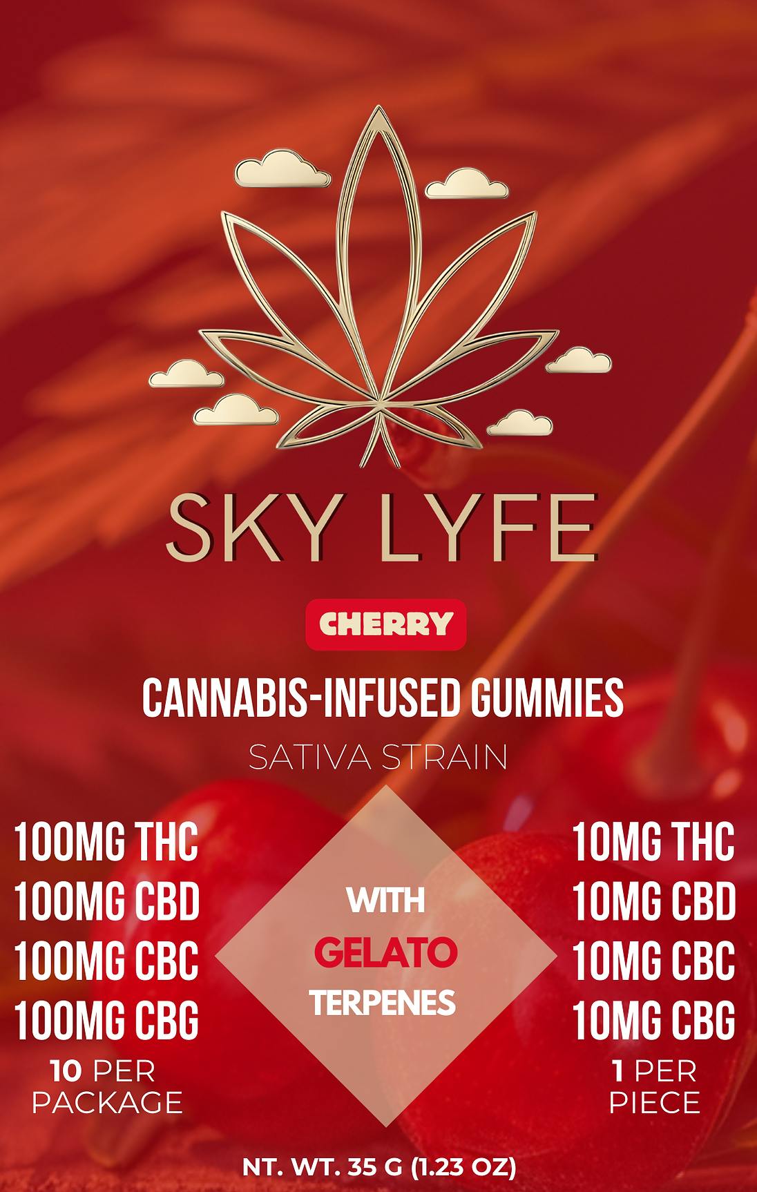 Edibles | Sky Lyfe | Cherry Gummies - Daytime | THC/CBD/CBG/CBC | 400mg