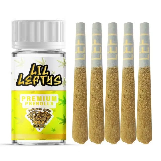 Lil Leftys - Pineapple Splash - Liquid Diamond Infused - 5pk - Pre-Rolls