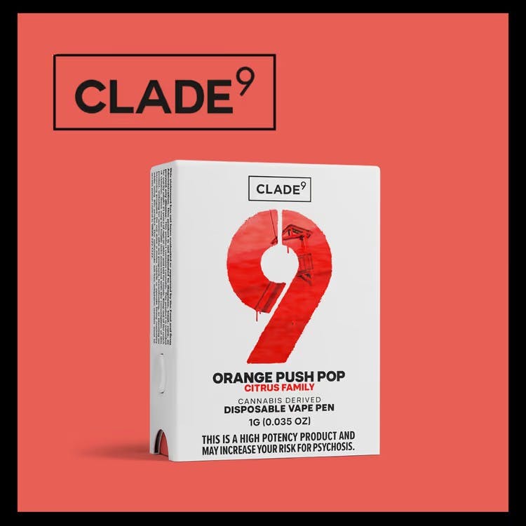 clade9 disposable vape Clade9 Orange Push Pop | Disposable Vape