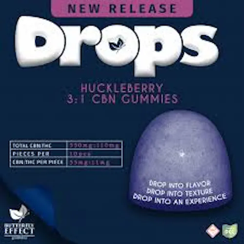 Butterfly Effect | 3:1 Huckleberry ‘Drops’ Gummies | 100mg | Indica-1