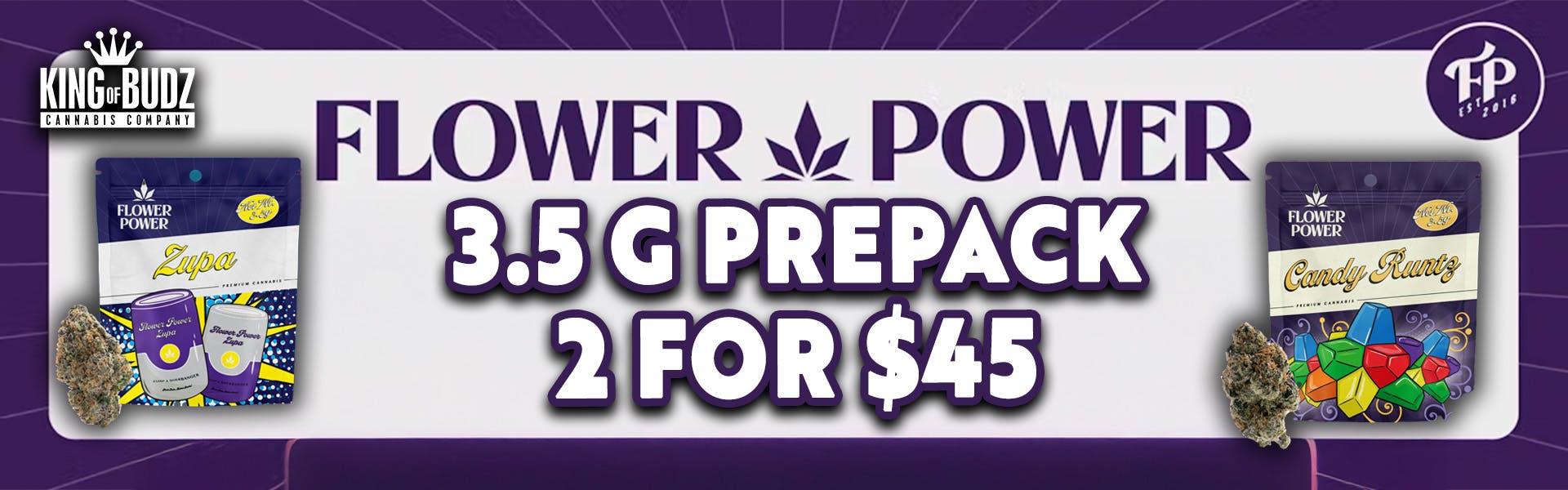 Flower Power 3.5g Prepacks 2/$45
