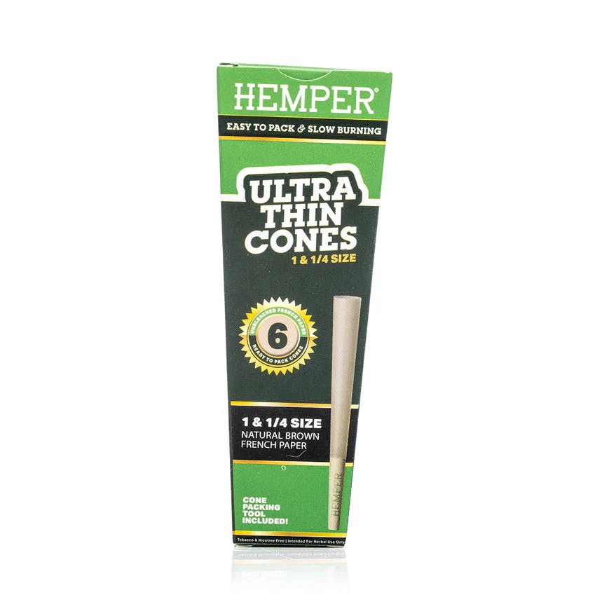 Accessories | Hemper | Paper Cones | Unbleached - French Brown  1 1/4 | 6pk