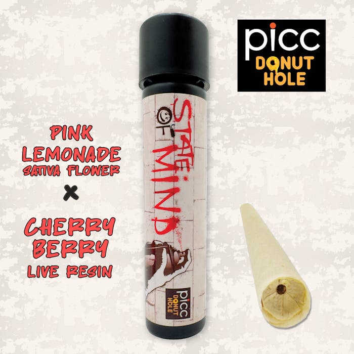 Product State Of Mind - Pink Lemonade x Cherry Berry - 1g - Live Resin Infused Pre Roll