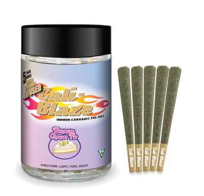 Cali-Blaze - 5-Pack .7g Infused Prerolls - Banana Cream Pie
