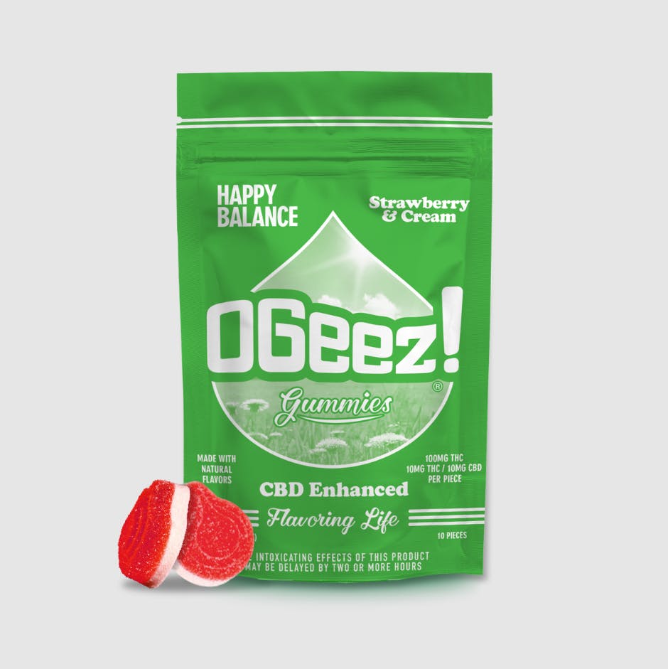 OGeez! Happy Balance, Strawberries and Cream - 100 mg 1:1 CBD