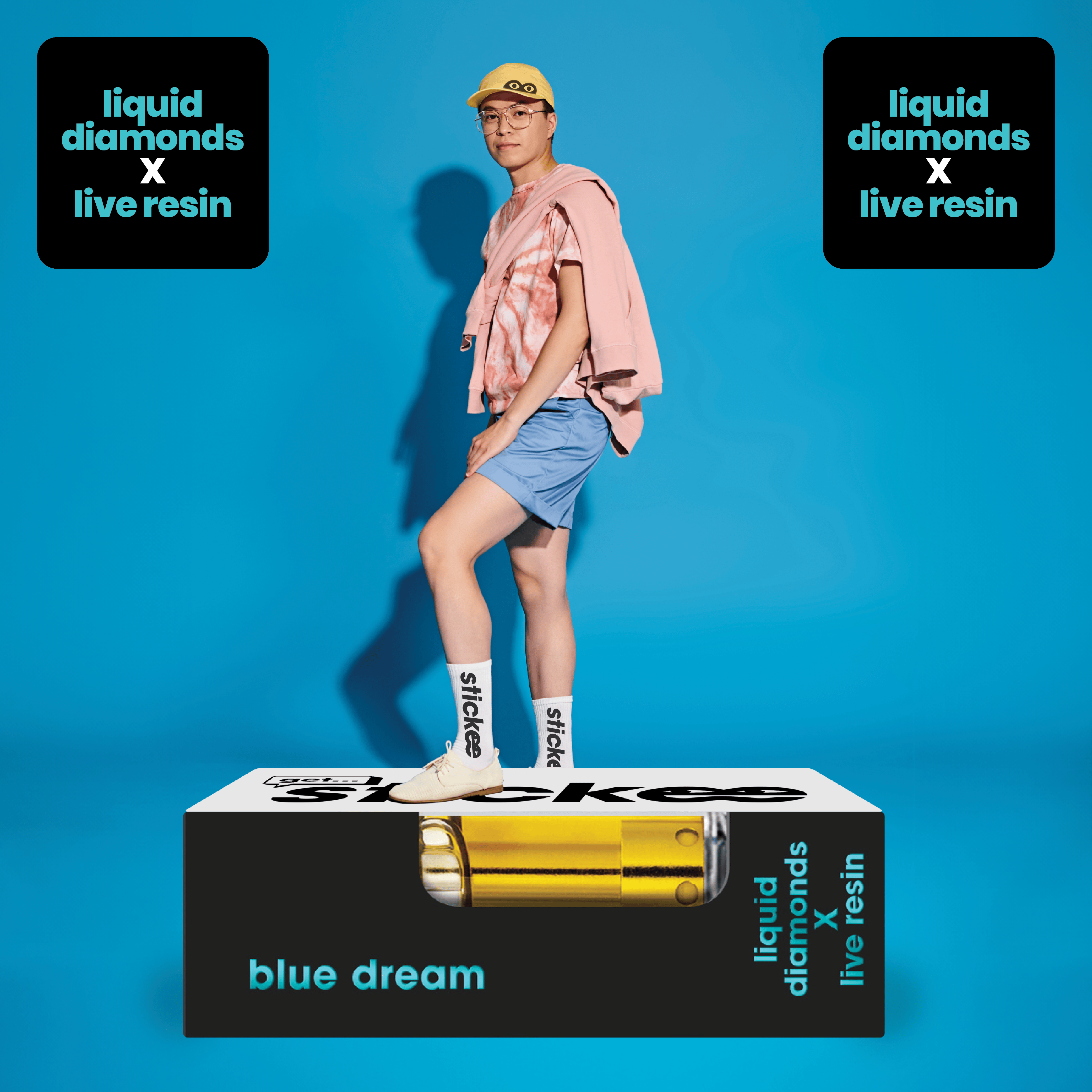 Product: STICKEE | Blue Dream | 1G | Liquid Diamonds + Live Resin 510 Vape Cart