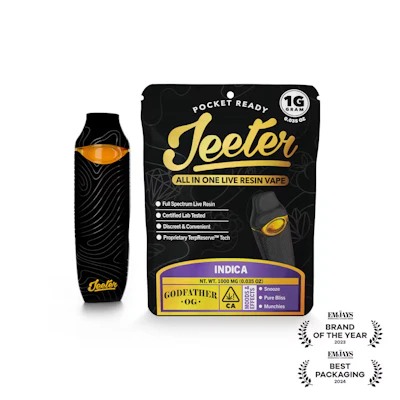 Jeeter - 1g Live Resin Disposable - Godfather OG - DISPOSABLES by Jeeter at King of Budz